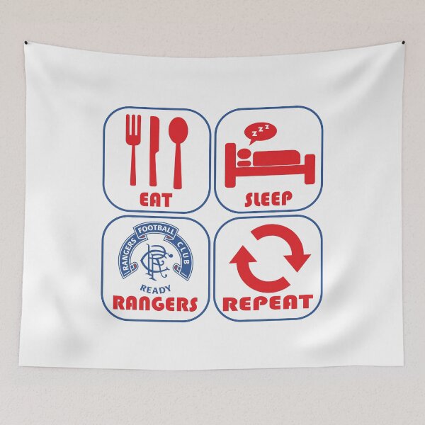 Item preview, Eat Sleep Football Repeat! Rangers Fan Art Work, Football Fan Art  designed and sold by FootyLocker.