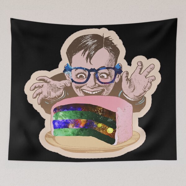 Item preview, Happy Kid with Space Cake - Borealis Rain Design for Cool Children T-shirts and other accessories designed and sold by Ridiculam Toga.
