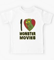 I Love Monster Movies Kids Tee