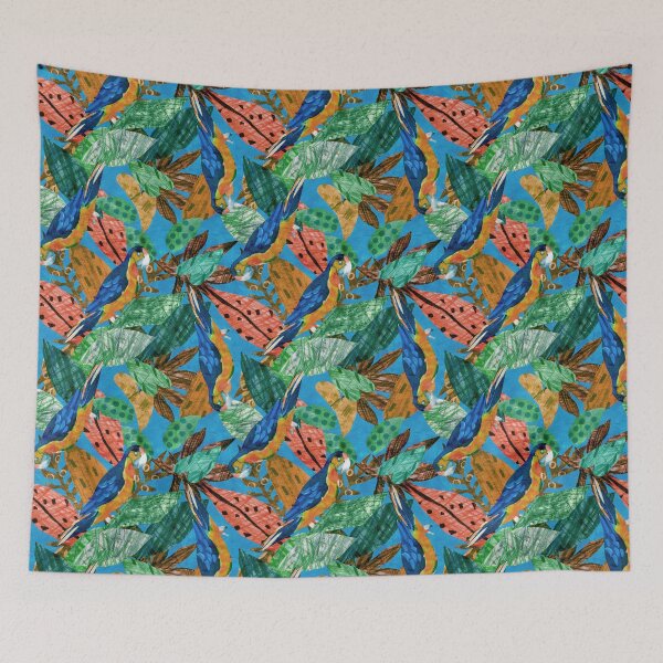 Item preview, artistic print with foliage and parrots designed and sold by RODRIGORo.