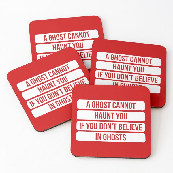 Item preview, A Ghost Cannot Haunt You If You Don't Believe In Ghosts - Inspirational Quote (Red BG) designed and sold by FilipeFerreira.