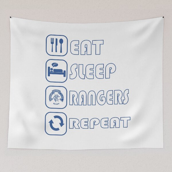 Item preview, Eat Sleep Football Repeat! Rangers Fan Art Work, Football Fan Gift  designed and sold by FootyLocker.