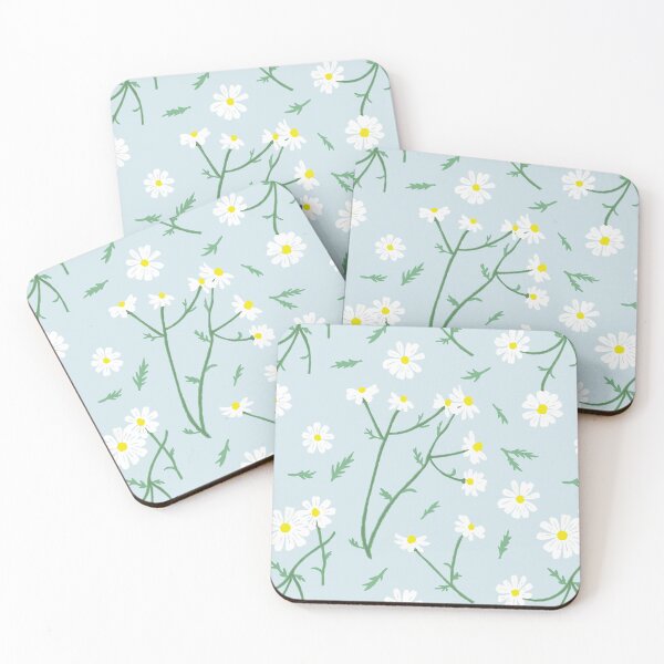 Item preview, german chamomile - ditsy print - summer flowers collection designed and sold by Lizzy Doe.