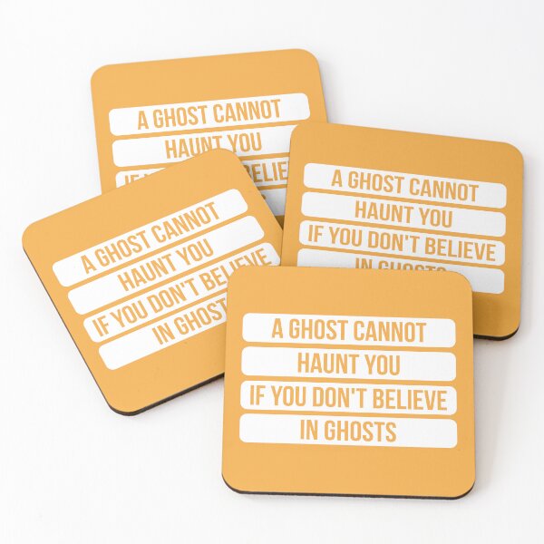 Item preview, A Ghost Cannot Haunt You If You Don't Believe In Ghosts - Inspirational Quote (Orange BG) designed and sold by FilipeFerreira.