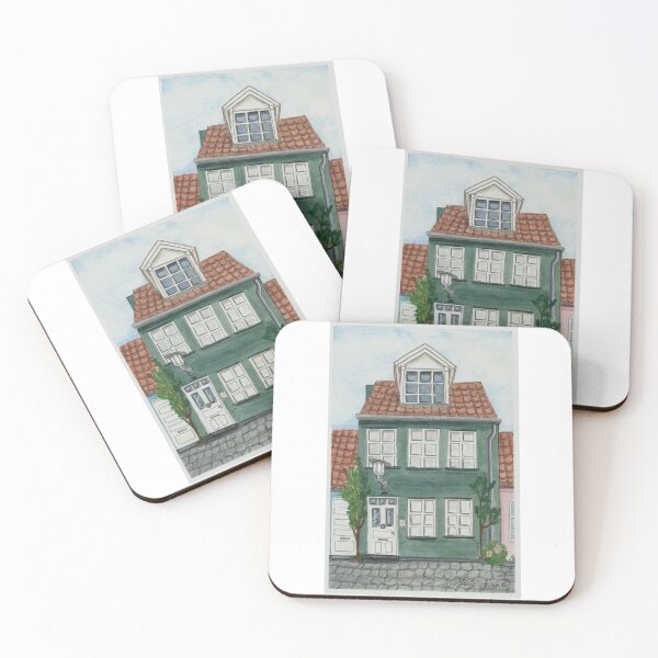 Item preview, Watercolor illustration of Denmark house - Hygge - Mollestien street house - Copenhagen designed and sold by Malu-Iriarte.