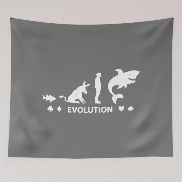 Item preview, Poker Fish To Shark Evolution Mens Funny Poker  designed and sold by AdamKroen.
