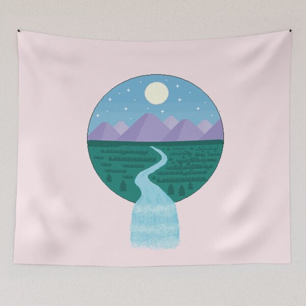 Item preview, Pixel River and Mountains designed and sold by nikki ray.