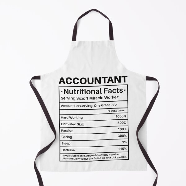 Aperçu de l'œuvre Valeurs nutritionnelles du comptable : Cadeau comptable amusant créée et vendue par Adexyl.