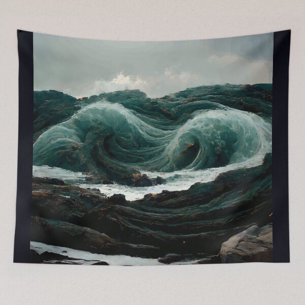Item preview, Ocean Waves Hitting Rocks designed and sold by john-ess.