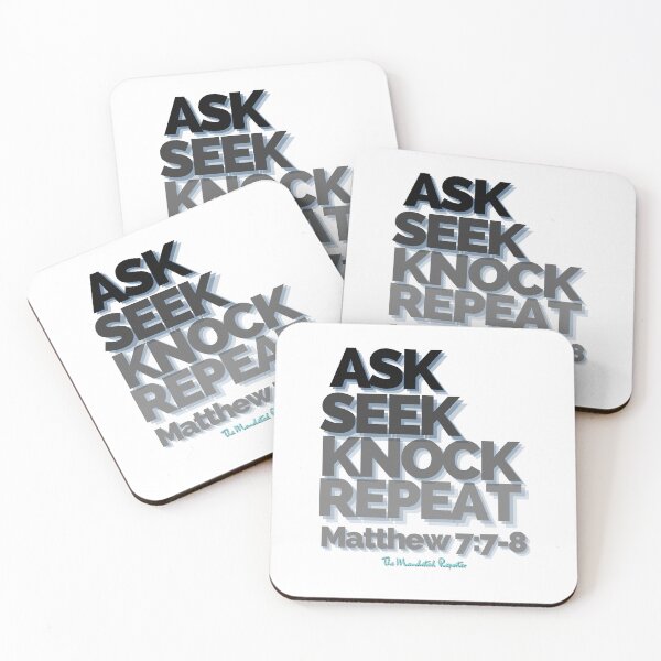 Item preview, Ask Seek, Knock Repeat -  White designed and sold by TheReporter1.