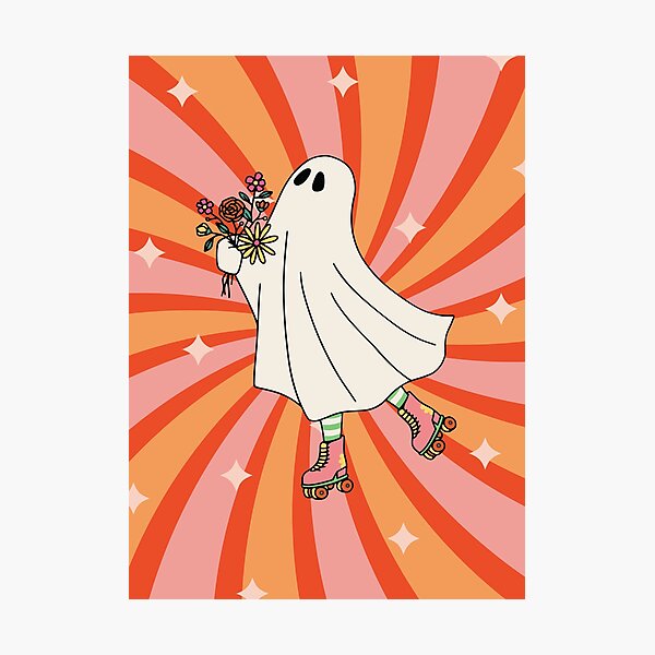 Item preview, Groovy White Sheet Ghost Roller Skating Halloween Costume designed and sold by Paperfly Studio.