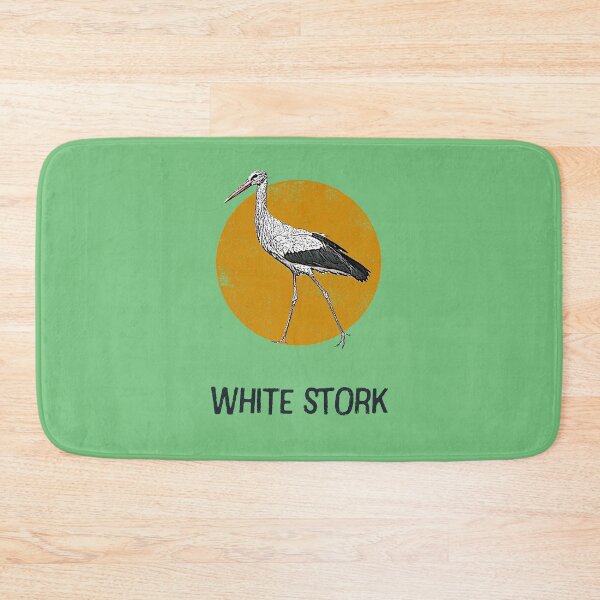 Item preview, White Stork in front of a yellow sun designed and sold by SirenSeventyOne.