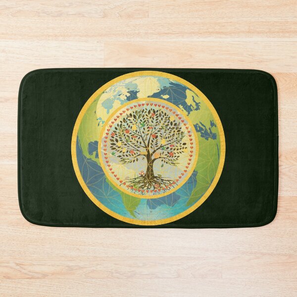 Item preview, Tree and flower of life on planet earth Gold border designed and sold by AdleruCo.