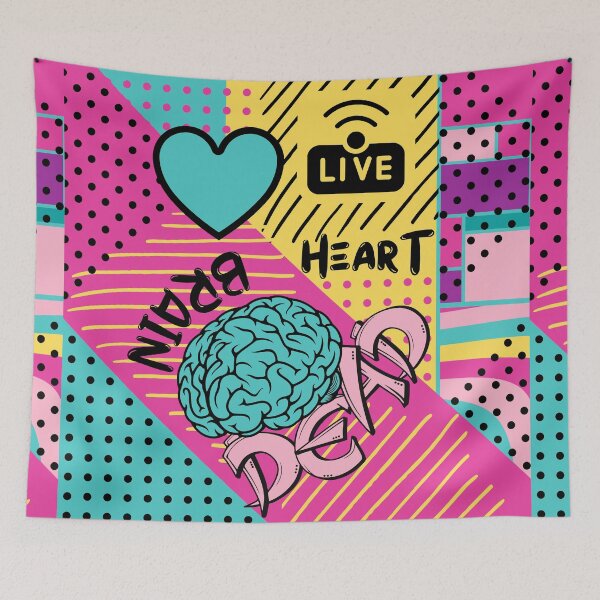 Item preview, Live Heart Brain Dead Pop-Style Print designed and sold by trendingatees.