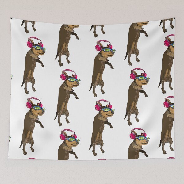 Item preview, Puppy listening to headphones designed and sold by m-yoga-store.