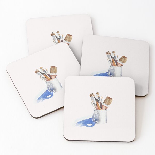 Item preview, Watercolor art supplies in a mug designed and sold by Mideyes.