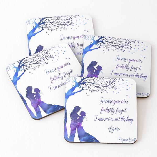 Item preview, Virginia Woolf Romantic Valentines Poetry Quote Watercolour Silhouette  designed and sold by OnHeathAndMoor.