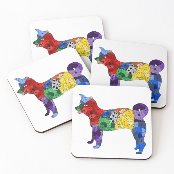 Item preview, Rainbow akita dog designed and sold by Leah Haas.