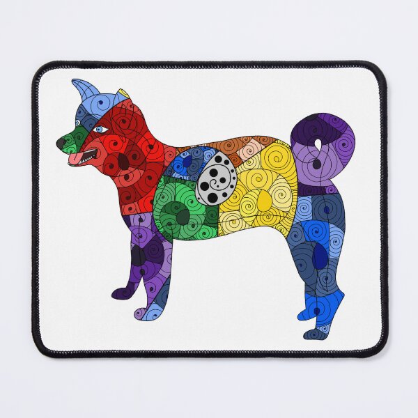 Item preview, Rainbow akita dog designed and sold by Leah Haas.