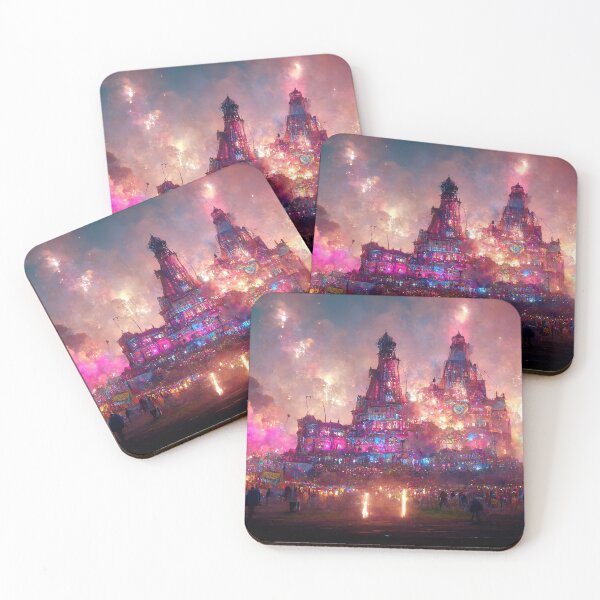 Item preview, Boomtown Surreal Festival Stages of Pyrotechnic Neon Joy designed and sold by DistilledFuture.
