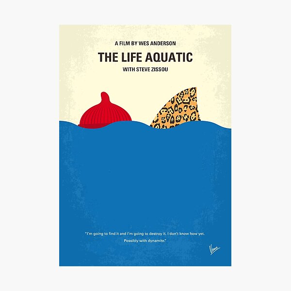 No774- The Life Aquatic with Steve Zissou minimal movie poster Photographic Print