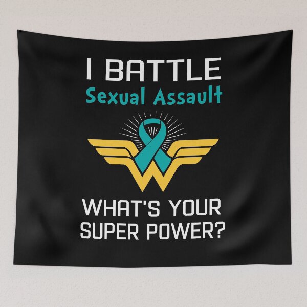 Item preview, I Battle Sexual Assault What's Your Super Power Support Sexual Assault Warrior Gifts  designed and sold by Sabfit.