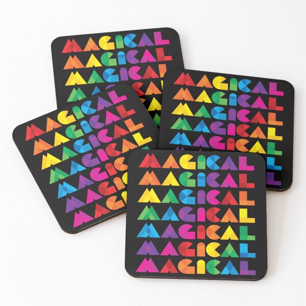 Item preview, Typographic 'Magical' rainbow design - black designed and sold by fatchairprint.
