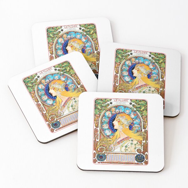 Item preview, Zodiac The Feather -Zodiaque (La Plume) Alphonse Mucha - Vintage Astrology Poster | Alphonse Mucha designed and sold by TeeARTHY.