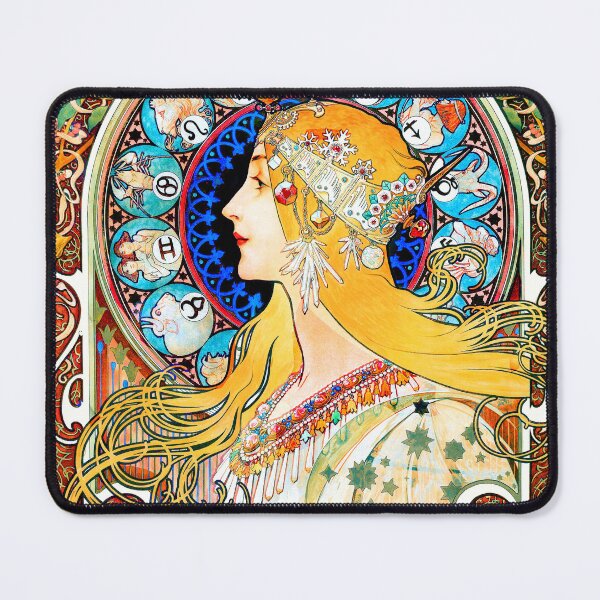 Item preview, Zodiac The Feather -Zodiaque (La Plume) Alphonse Mucha - Vintage Astrology Poster | Alphonse Mucha designed and sold by TeeARTHY.