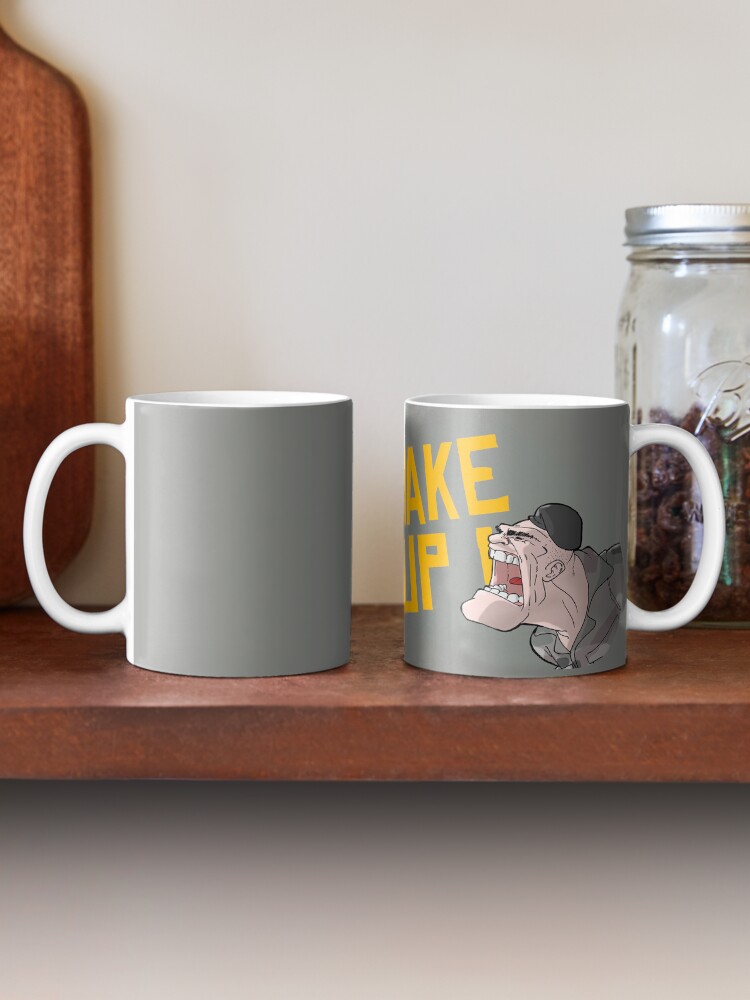 Aperçu 2 sur 6. Mug à café avec l'œuvre WAKE UP ! créée et vendue par Lecartooniste.