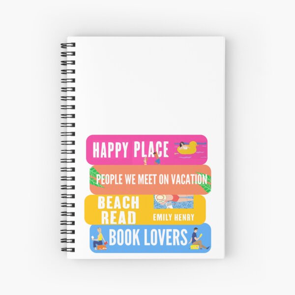 emily henry bookstack (happy place/people we meet on vacation/beach read/book  lovers) Spiral Notebook for Sale by haleyjournals