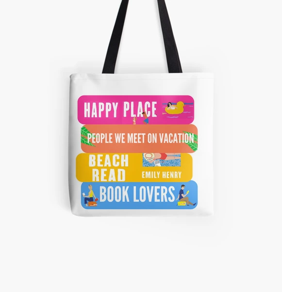 emily henry bookstack (happy place/people we meet on vacation/beach  read/book lovers) | Tote Bag