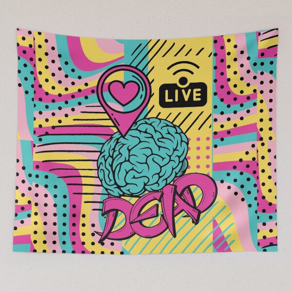 Item preview, Live heart brain dead Pop-Style Crazy Print designed and sold by trendingatees.