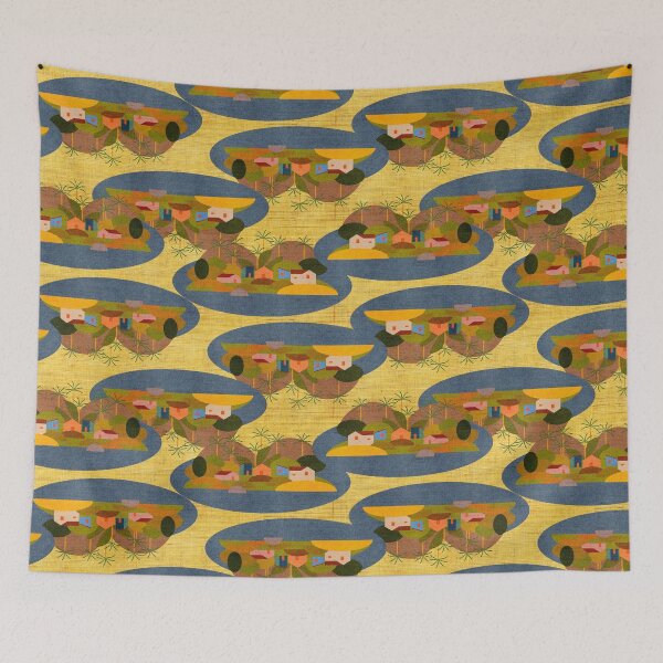 Item preview, pattern with landscape of houses designed and sold by RODRIGORo.