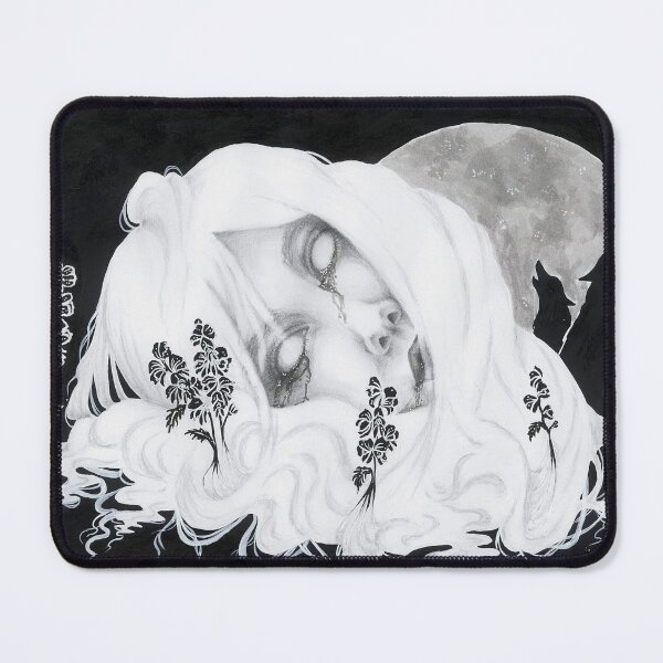Item preview, Wolf's Bane - black and white painting, poison, dead girl, death, moon, magic, horror, dark art, halloween designed and sold by SSINAMOON.