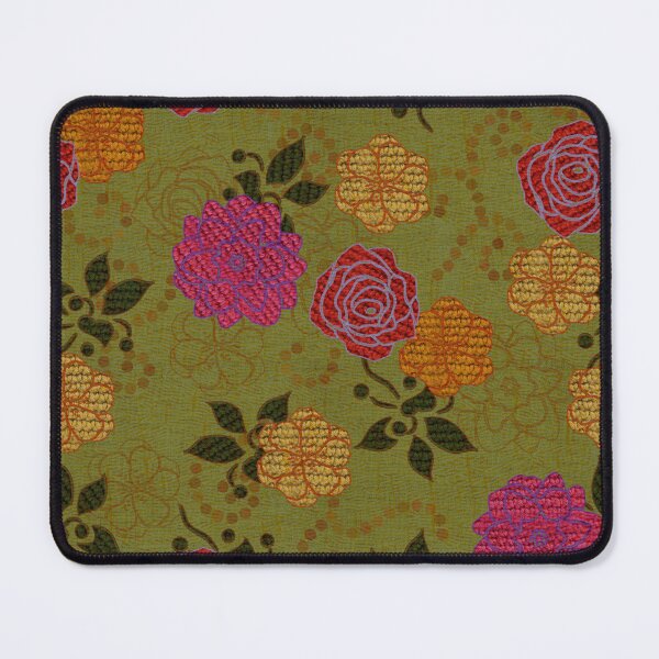 Item preview, print with patterns of roses and foliage with embroidery textures designed and sold by RODRIGORo.