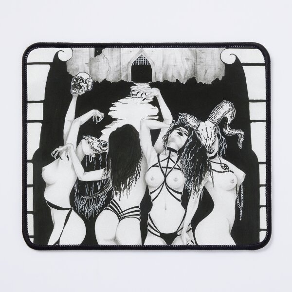 Item preview, Coven - gothic art, dark art, sexy nuns, naked BDSM girls, nuns worshiping their master, Satanic art, black and white painting, occult art, retro vintage aesthetic, horror gothic designed and sold by SSINAMOON.