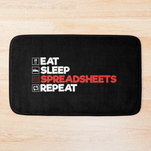 Artikelvorschau, Eat Sleep Spreadsheet Repeat: Buchhaltungsgeschenk Lustiger Buchhalter entworfen und verkauft von Adexyl.