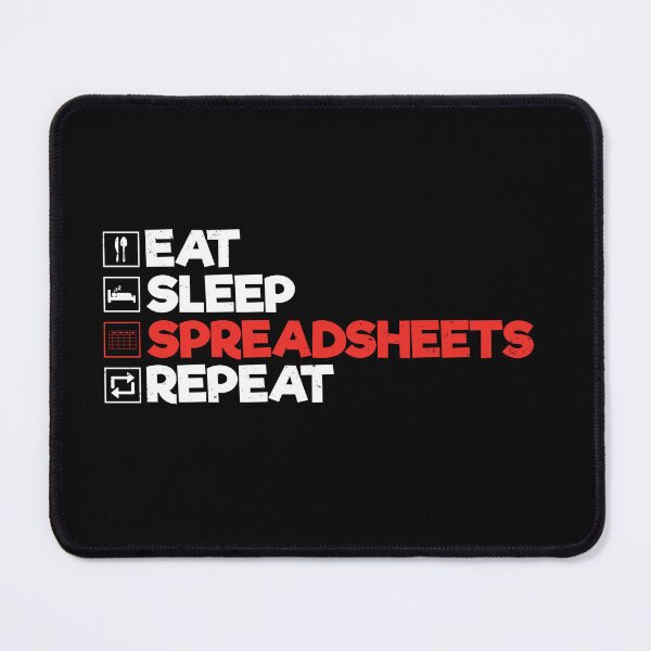 Aperçu de l'œuvre Eat Sleep Spreadsheet Repeat: Accounting Gift Funny Accountant créée et vendue par Adexyl.