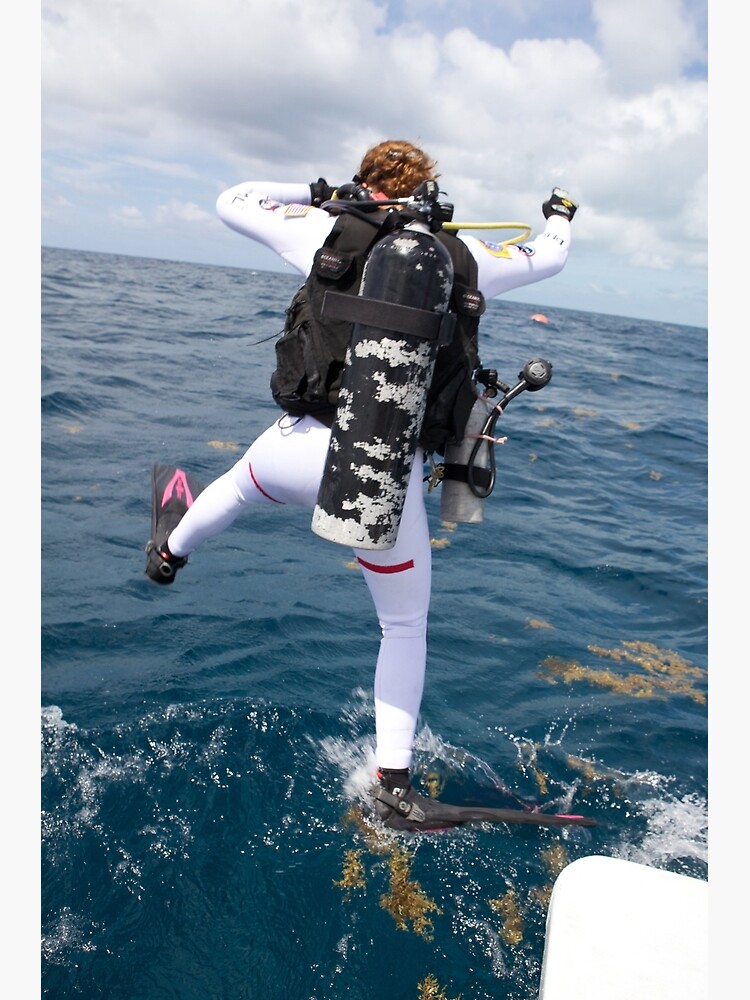 "Scuba Diver Jump" Poster for Sale by BravuraMedia Redbubble