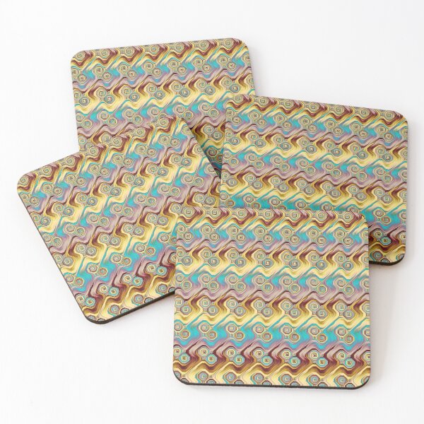 Item preview, Turquoise and gold geometric pattern designed and sold by pinkal.