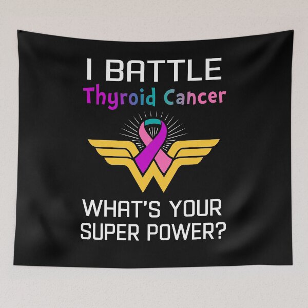 Item preview, I Battle Thyroid Cancer What's Your Super Power Support Thyroid Cancer Warrior Gifts  designed and sold by Sabfit.