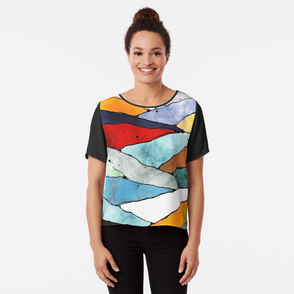 Angles of Textured Colors Chiffon Top