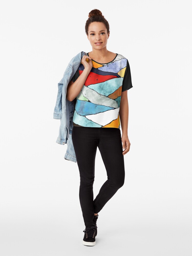 Alternate view of Angles of Textured Colors Chiffon Top