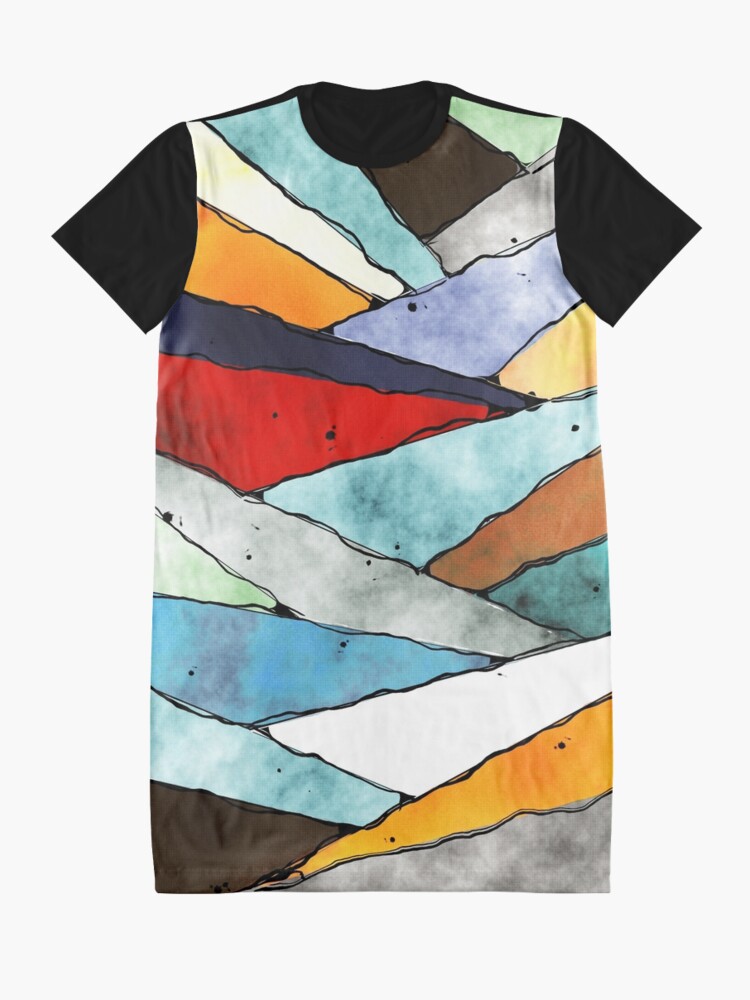 Alternate view of Angles of Textured Colors Graphic T-Shirt Dress