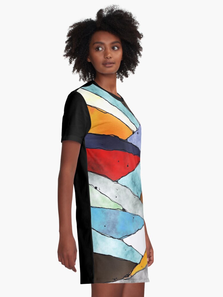 Alternate view of Angles of Textured Colors Graphic T-Shirt Dress