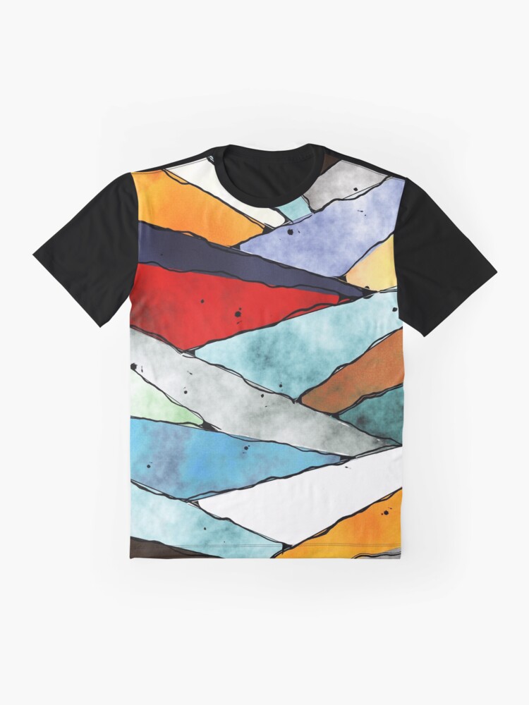 Alternate view of Angles of Textured Colors Graphic T-Shirt
