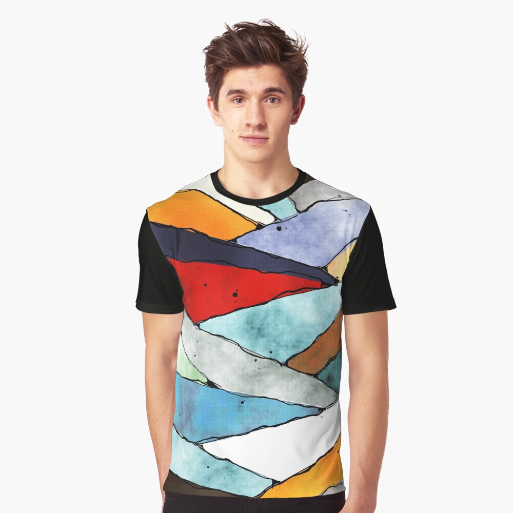 Angles of Textured Colors Graphic T-Shirt