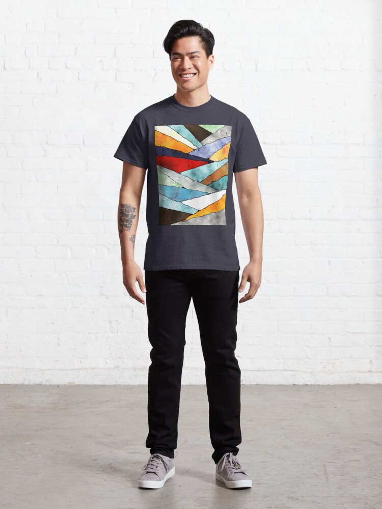 Alternate view of Angles of Textured Colors Classic T-Shirt