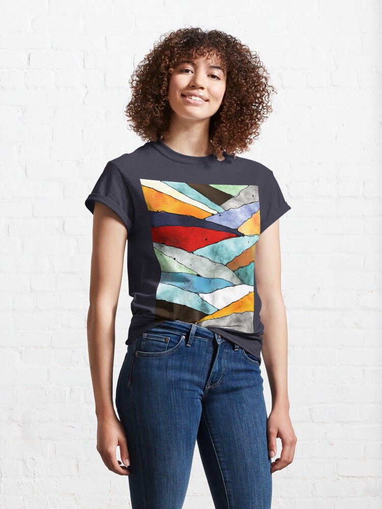 Alternate view of Angles of Textured Colors Classic T-Shirt